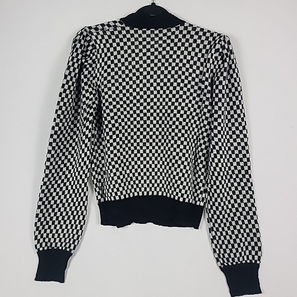 NEW 143 Story by Lineup Woman Big City Nights Checkered Cardigan Button Up Sz S - Picture 5 of 5